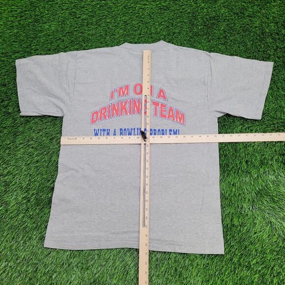 Vintage 90s Funny Drunk Bowling Shirt M/L 20x26 USA - Picture 3 of 14